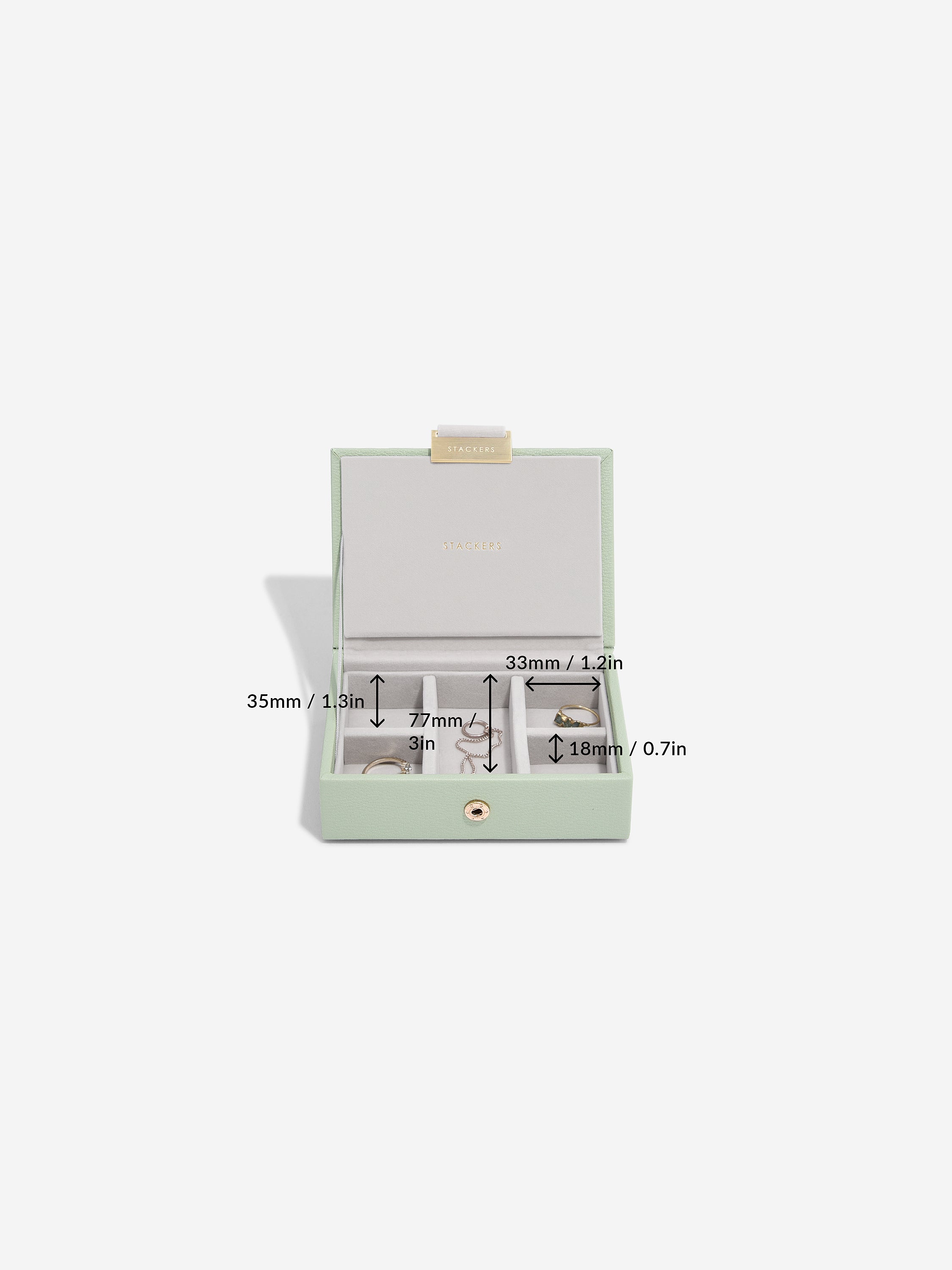 Stackers Micro Boîte à Bijoux Lot de 2 Vert Sauge