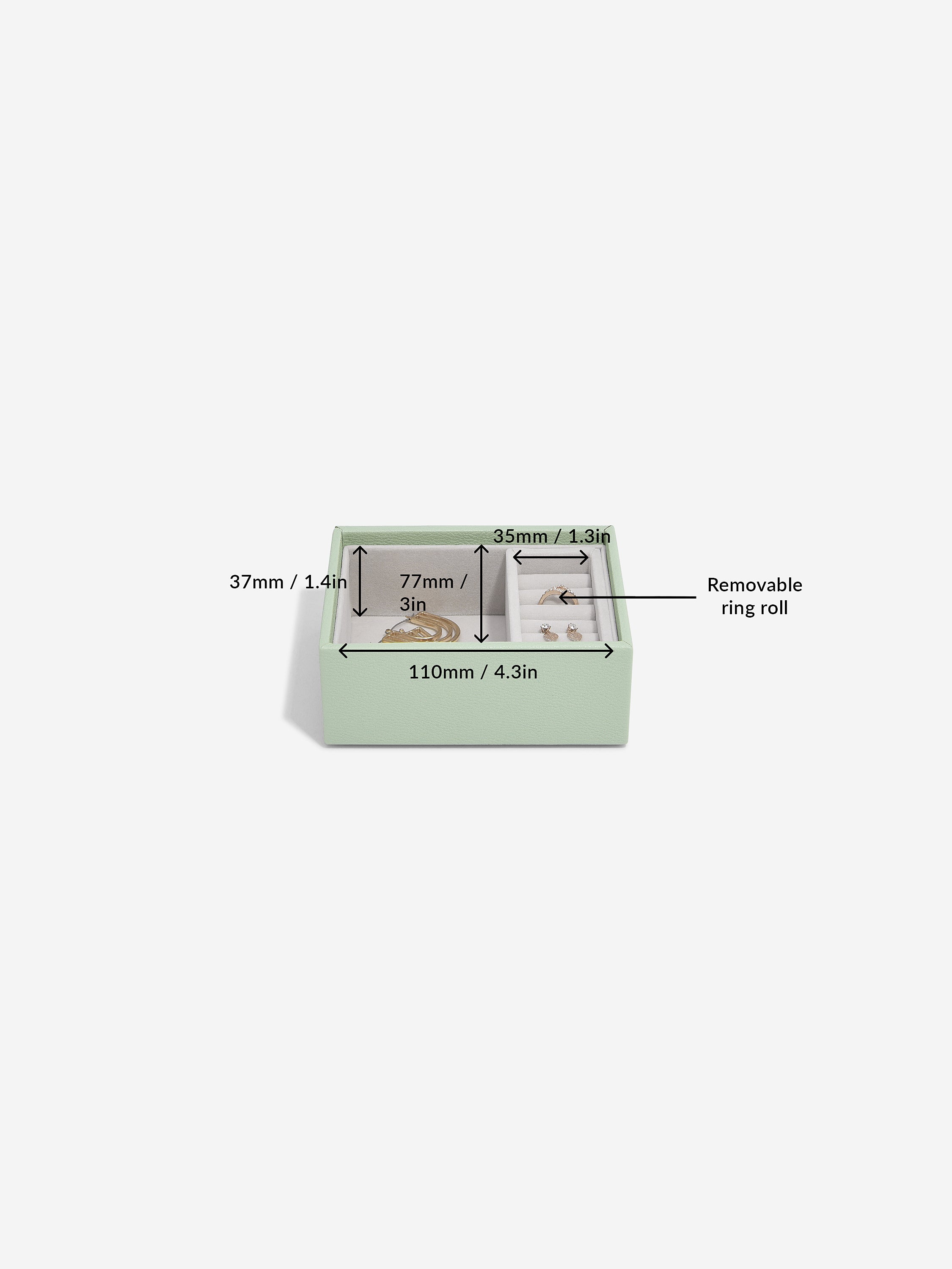 Stackers Micro Boîte à Bijoux Lot de 2 Vert Sauge