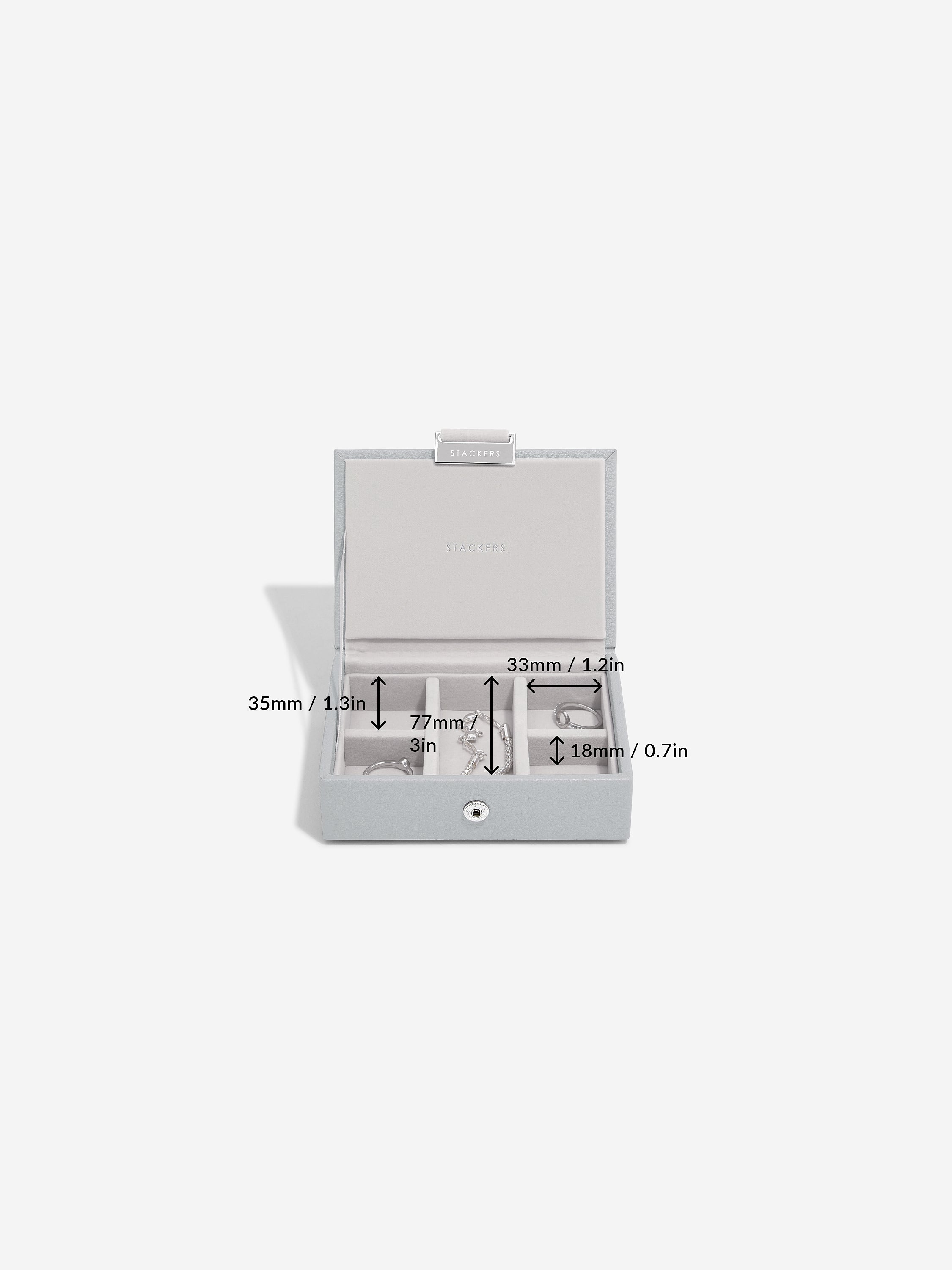 Stackers Micro Boîte à Bijoux Lot de 2 Gris