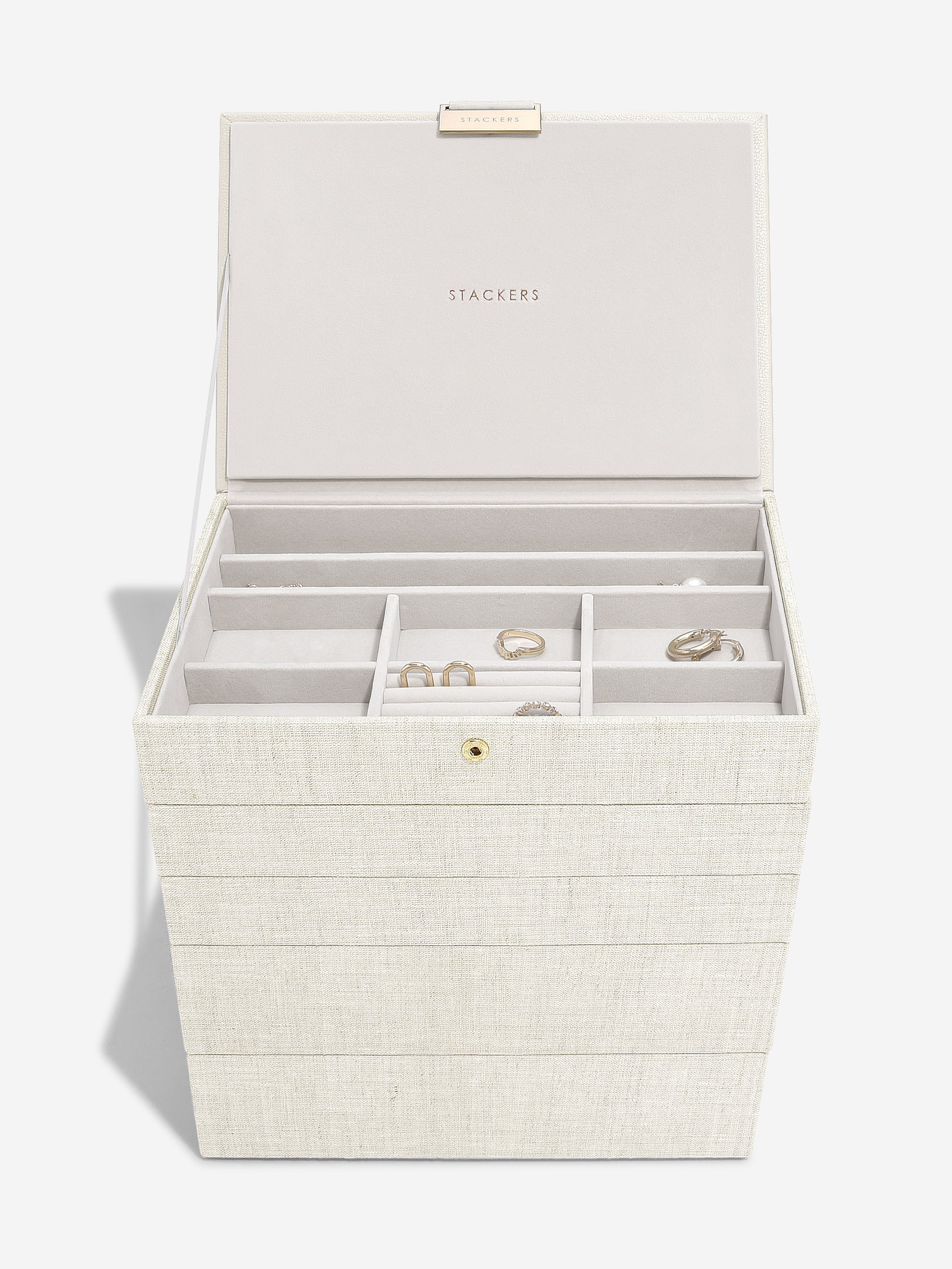 Stackers Classic Boîte à Bijoux Lot de 5 Avoine et Lin