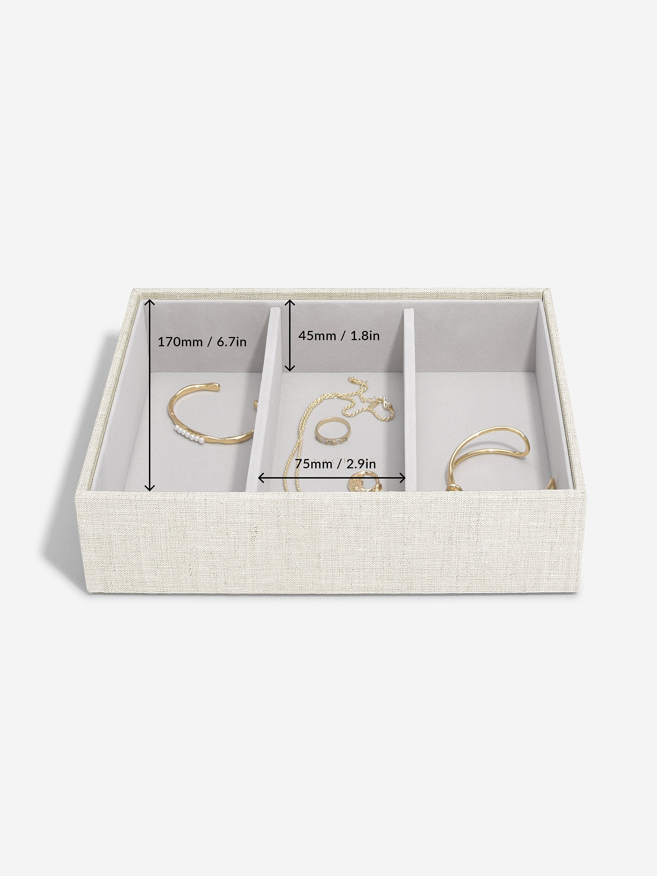 Stackers Classic Boîte à Bijoux Lot de 5 Avoine et Lin