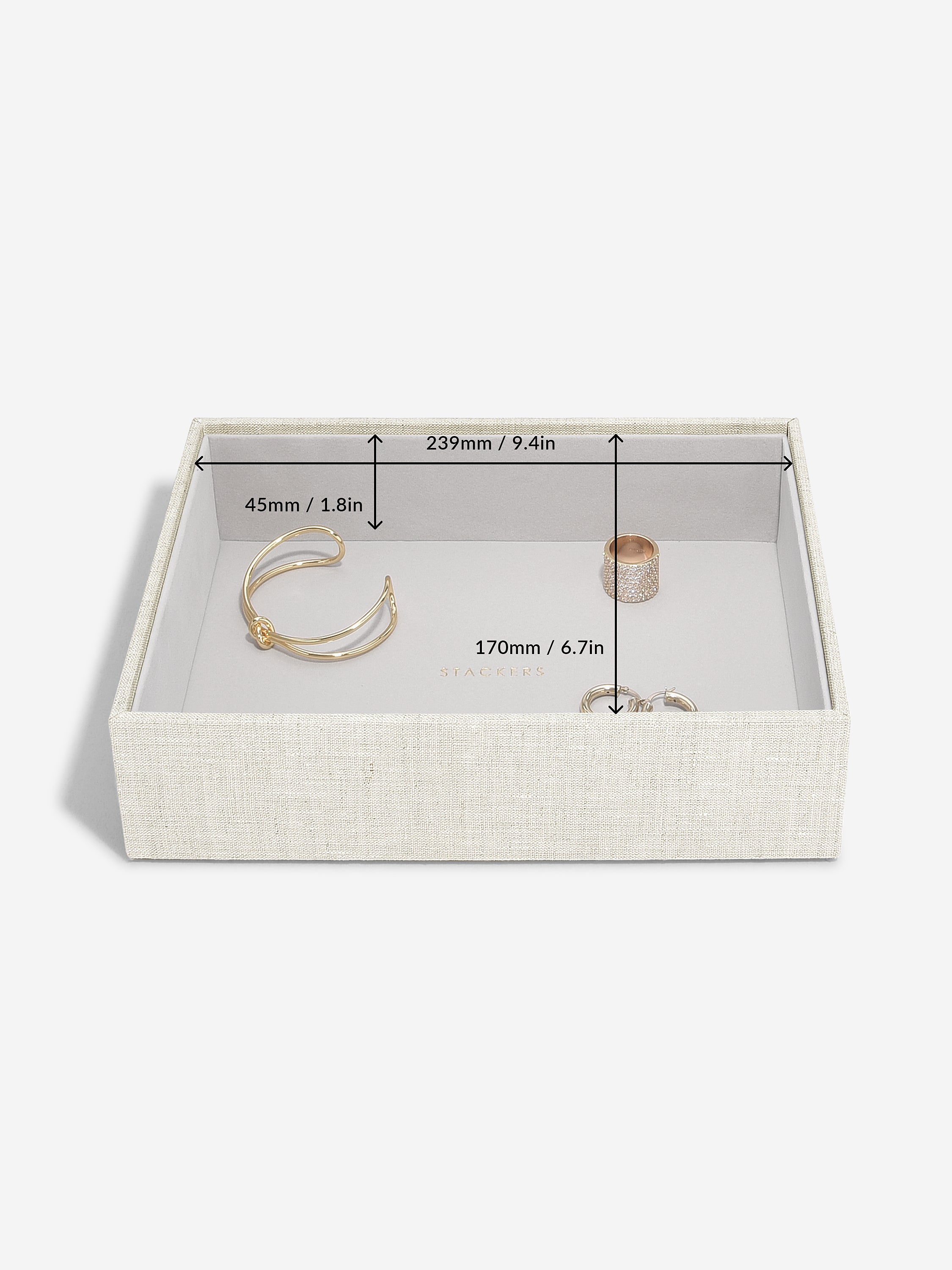 Stackers Classic Boîte à Bijoux Lot de 5 Avoine et Lin