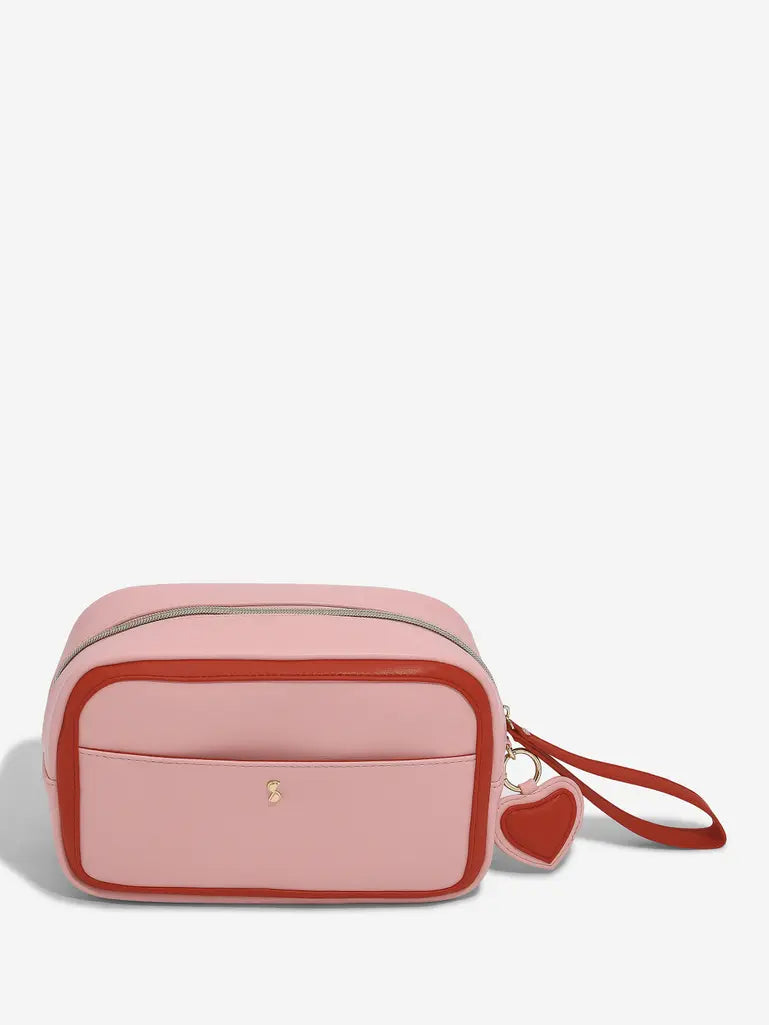 Stackers Washbag with Heart Keyring Pink