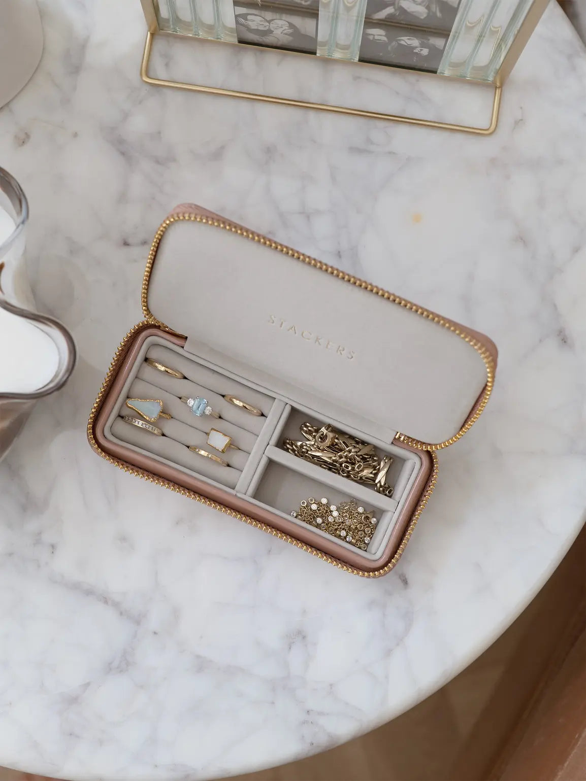 Stackers Medium Travel box Patent Copper Rose