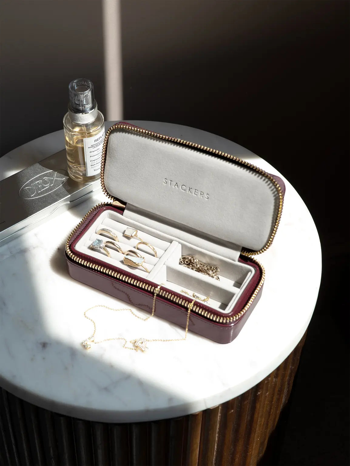 Stackers Medium Travel box Patent Cherry