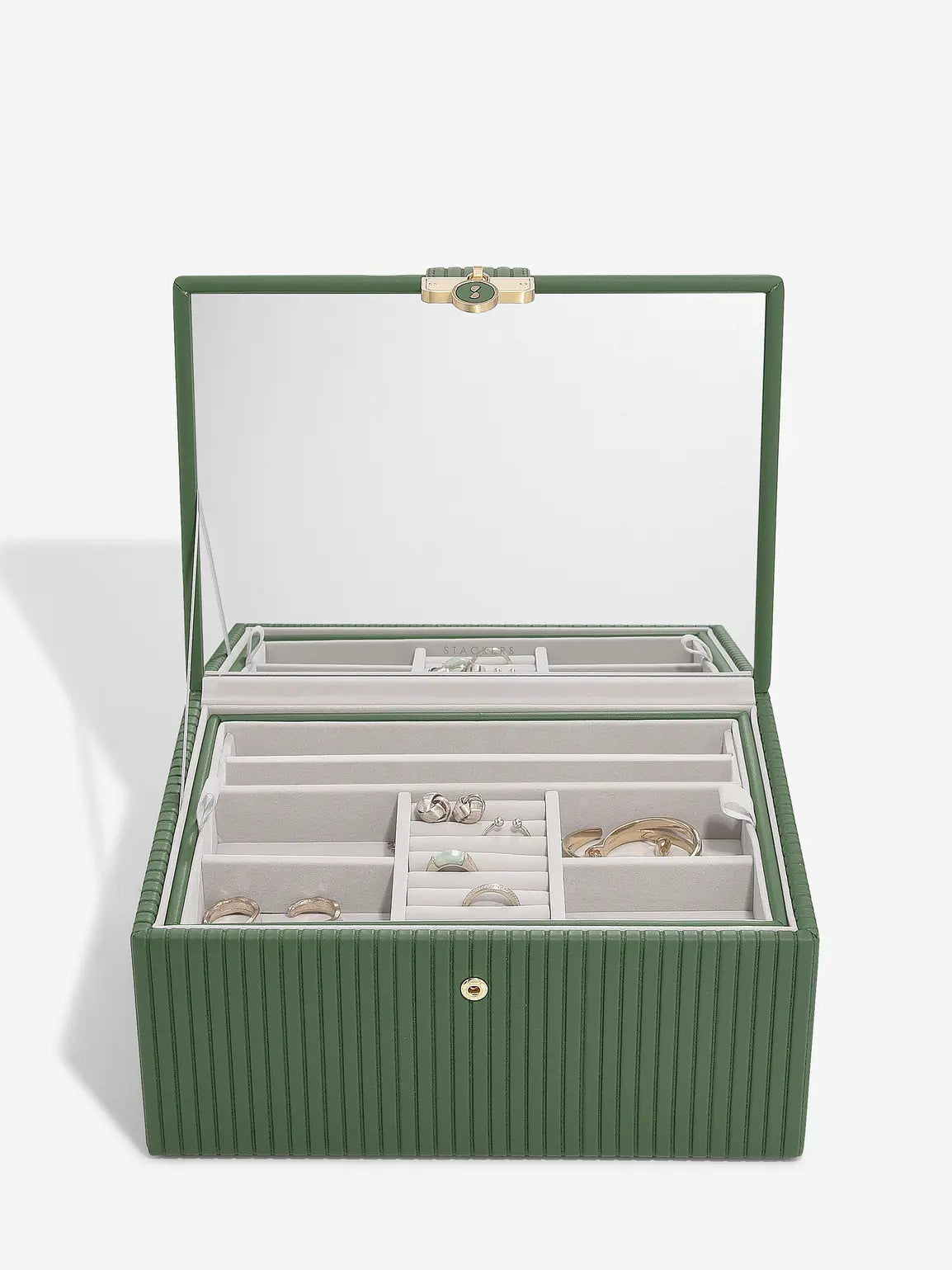 Stackers Boîte à bijoux classique de luxe Vert Émeraude