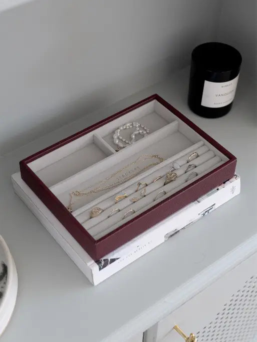 Stackers Compartiment pour bagues & bracelets pour boîte à bijoux classique Bordeaux