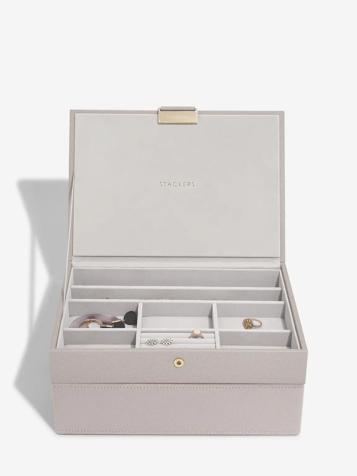 Stackers Classic Boîte à Bijoux Lot de 2 Taupe Raffia