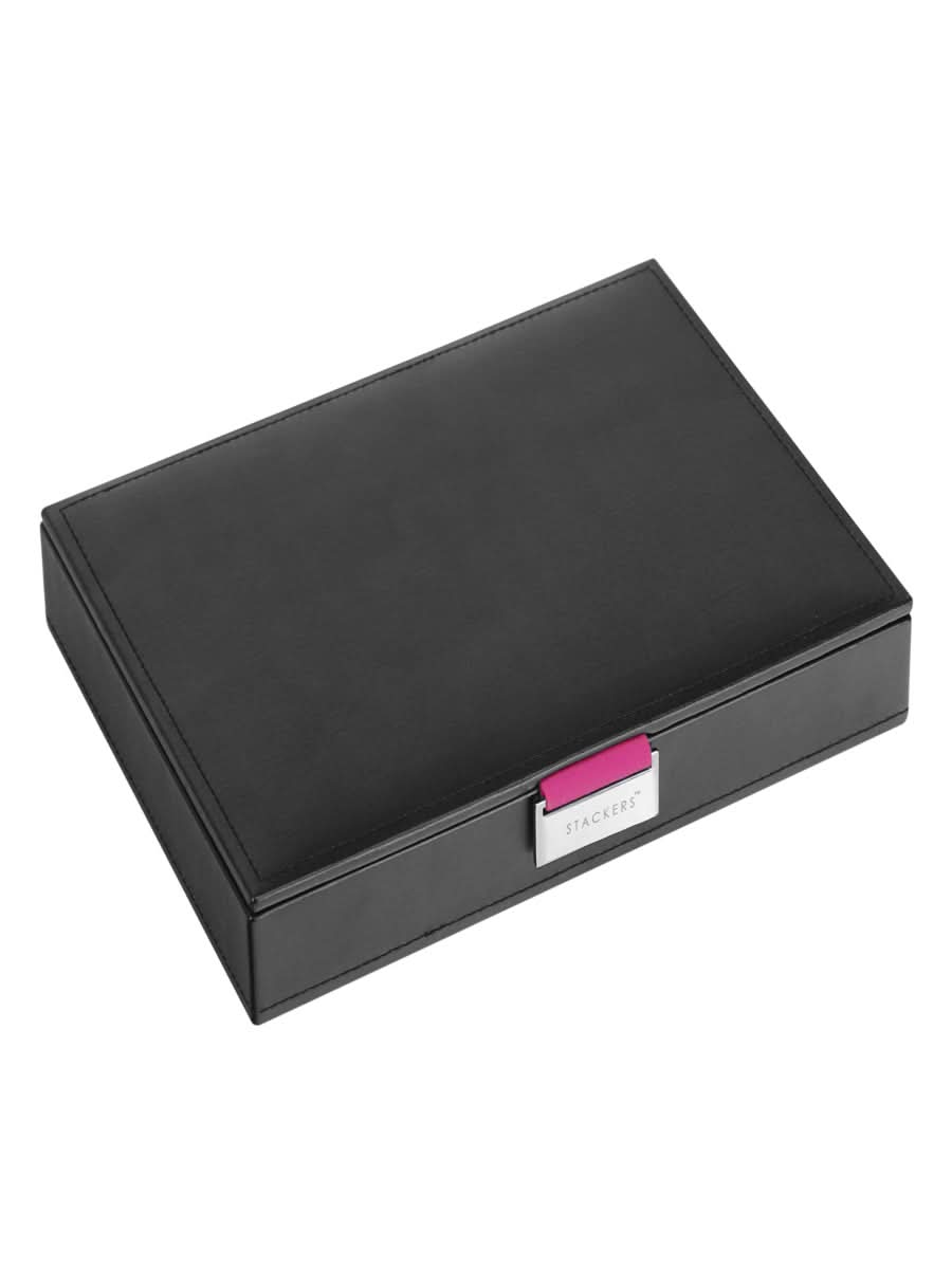 Stackers Lid for Classic Jewellery Box Black & Pink
